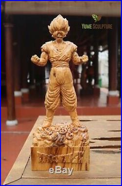 Goku Anime Dragon Ball Z Akira Toriyama Saiyan Statue Sculpture Wooden Carving