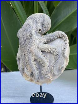Gorgeous Octopus Heart, Caved Octopus on Heart, carved Octopus Love Sculpture Gorgeous Octopus Heart, Caved Octopus on Heart, carved Octopus Love Sculpture
