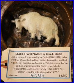 Grean Northern Ry. Glacier Park bronze plaque from carving by John L. Clarke Grean Northern Ry. Glacier Park bronze plaque from carving by John L. Clarke