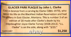Grean Northern Ry. Glacier Park bronze plaque from carving by John L. Clarke Grean Northern Ry. Glacier Park bronze plaque from carving by John L. Clarke