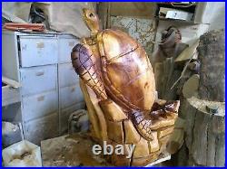 Great Christmas Gift Sussex Chainsaw Carving Turtle Wooden Garden Sculpture Art