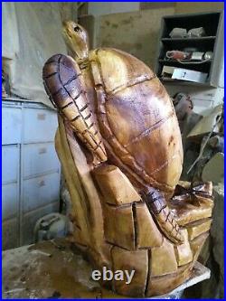 Great Christmas Gift Sussex Chainsaw Carving Turtle Wooden Garden Sculpture Art