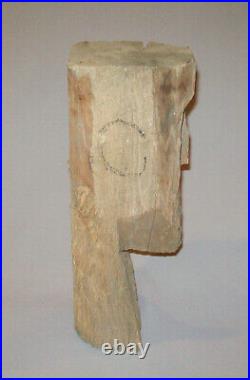 Great Old Antique Vtg Original 1930s Large Folk Art Hand Carved Wooden Mans Head
