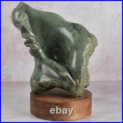 Green Stone Sculpture Unique Modernistic One of a Kind