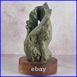 Green Stone Sculpture Unique Modernistic One of a Kind