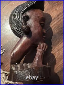 Guinea Wood Sculpture Hand Carved Statue Bust