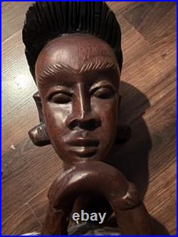 Guinea Wood Sculpture Hand Carved Statue Bust