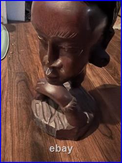 Guinea Wood Sculpture Hand Carved Statue Bust