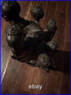 Guinea Wood Sculpture Hand Carved Statue Bust Tribe