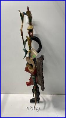 Guru Mask. African Wood Carving. 33 inch Tall Ceremonial Wall Art Guru Mask. African Wood Carving. 33 inch Tall Ceremonial Wall Art