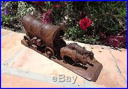H. S. Andy Anderson (1893-1963) COVERED WESTERN WAGON Woodcarving Sculpture