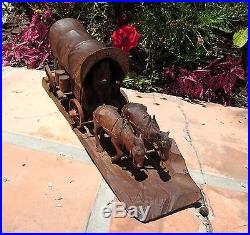 H. S. Andy Anderson (1893-1963) COVERED WESTERN WAGON Woodcarving Sculpture