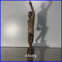 Haitian Artist Vintage F. Simeon Signed Carved Wood Sculpture Haitian Artist Vintage F. Simeon Signed Carved Wood Sculpture