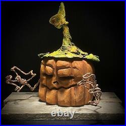Halloween Collectibles Wood Carving Chainsaw Carving Jack O Lantern Shrum