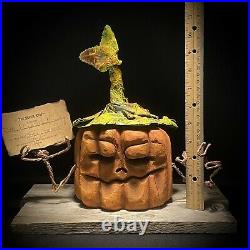 Halloween Collectibles Wood Carving Chainsaw Carving Jack O Lantern Shrum