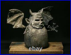 Halloween Gargoyle Wood Carving, Chainsaw Carving, Wood Art, Folk Art, SHRUM