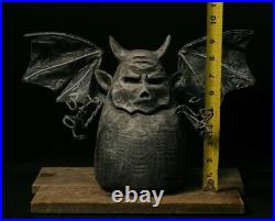 Halloween Gargoyle Wood Carving, Chainsaw Carving, Wood Art, Folk Art, SHRUM