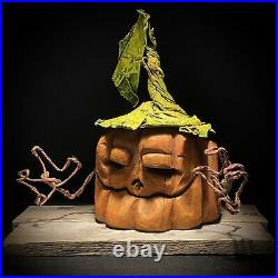 Halloween Pumpkin Carving Wood Carving Chainsaw Carving Ooak Shrum