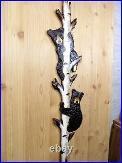 Hand Carved 2 BLACK BEAR CUBS in BIRCH TREE Wall Art Wood Carving chainsaw cabin Hand Carved 2 BLACK BEAR CUBS in BIRCH TREE Wall Art Wood Carving chainsaw cabin