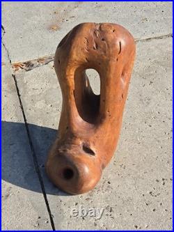 Hand Carved Abstract Art Boot Foot Olive Wood Unsigned Burl Wood 21.5 Lbs 22
