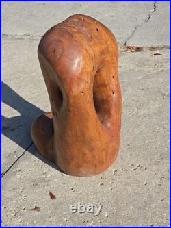 Hand Carved Abstract Art Boot Foot Olive Wood Unsigned Burl Wood 21.5 Lbs 22