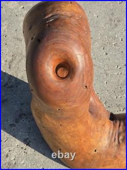 Hand Carved Abstract Art Boot Foot Olive Wood Unsigned Burl Wood 21.5 Lbs 22