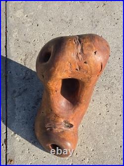 Hand Carved Abstract Art Boot Foot Olive Wood Unsigned Burl Wood 21.5 Lbs 22