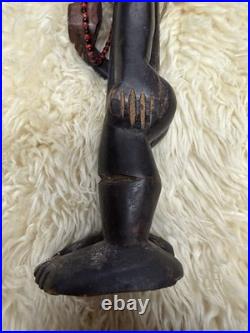 Hand Carved African Wood Figure Standing Male Tribal Art Statue Vintage 15in