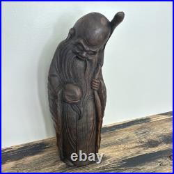 Hand Carved Asian Solid Wood Sculpture Hand Carved Asian Solid Wood Sculpture