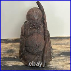 Hand Carved Asian Solid Wood Sculpture Hand Carved Asian Solid Wood Sculpture