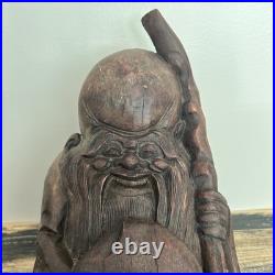 Hand Carved Asian Solid Wood Sculpture Hand Carved Asian Solid Wood Sculpture