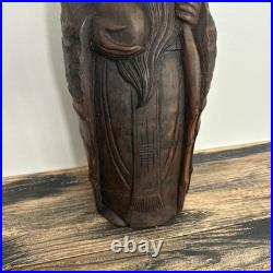 Hand Carved Asian Solid Wood Sculpture Hand Carved Asian Solid Wood Sculpture