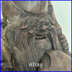 Hand Carved Asian Solid Wood Sculpture Hand Carved Asian Solid Wood Sculpture