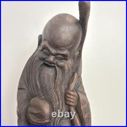 Hand Carved Asian Solid Wood Sculpture Hand Carved Asian Solid Wood Sculpture