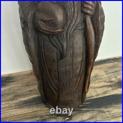 Hand Carved Asian Solid Wood Sculpture Hand Carved Asian Solid Wood Sculpture