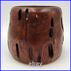 Hand Carved Burl Wood Vessel Mid-Century Modern Organic Sculpture Studio Art