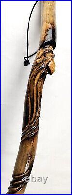 Hand Carved Drift Wood Spirit Walking Stick 52 in! Beautiful DoubleTrouble