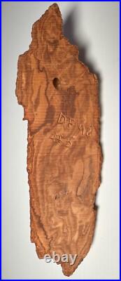Hand Carved Folk Art Burl Wood Spirit Bearded Man Exhaling Signed & Numbered