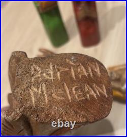 Hand Carved Folk Art Nativity! Signed By Artist Adrian McLean! Beautiful