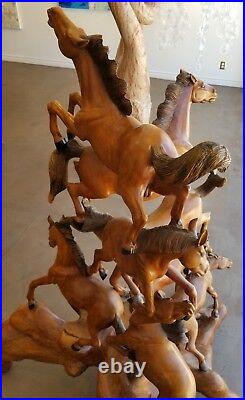 Hand Carved Horse sculpture 58 x 43