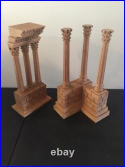 Hand Carved Mahogany Wood Roman Ruins Grand Tour Style