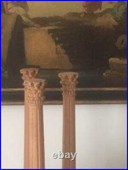 Hand Carved Mahogany Wood Roman Ruins Grand Tour Style