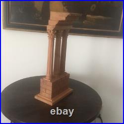 Hand Carved Mahogany Wood Roman Ruins Grand Tour Style