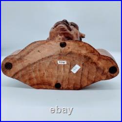 Hand Carved Old couple wooden sculptures. Beautiful Art and great details. PO