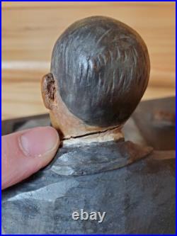 Hand Carved Original Wood Carl Hallsthammar Folk Art Figural Sculpture Rare