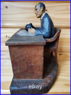 Hand Carved Original Wood Carl Hallsthammar Folk Art Figural Sculpture Rare