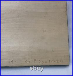 Hand Carved & Painted Relief Wood Panel Wall Hanging Signed P Szatkowski 17x12