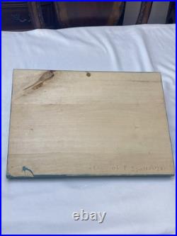 Hand Carved & Painted Relief Wood Panel Wall Hanging Signed P Szatkowski 17x12