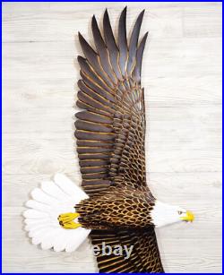 Hand Carved SOARING BALD EAGLE Wall Art Wood Carving Raptor sculpture chainsaw Hand Carved SOARING BALD EAGLE Wall Art Wood Carving Raptor sculpture chainsaw