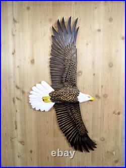 Hand Carved SOARING BALD EAGLE Wall Art Wood Carving Raptor sculpture chainsaw Hand Carved SOARING BALD EAGLE Wall Art Wood Carving Raptor sculpture chainsaw